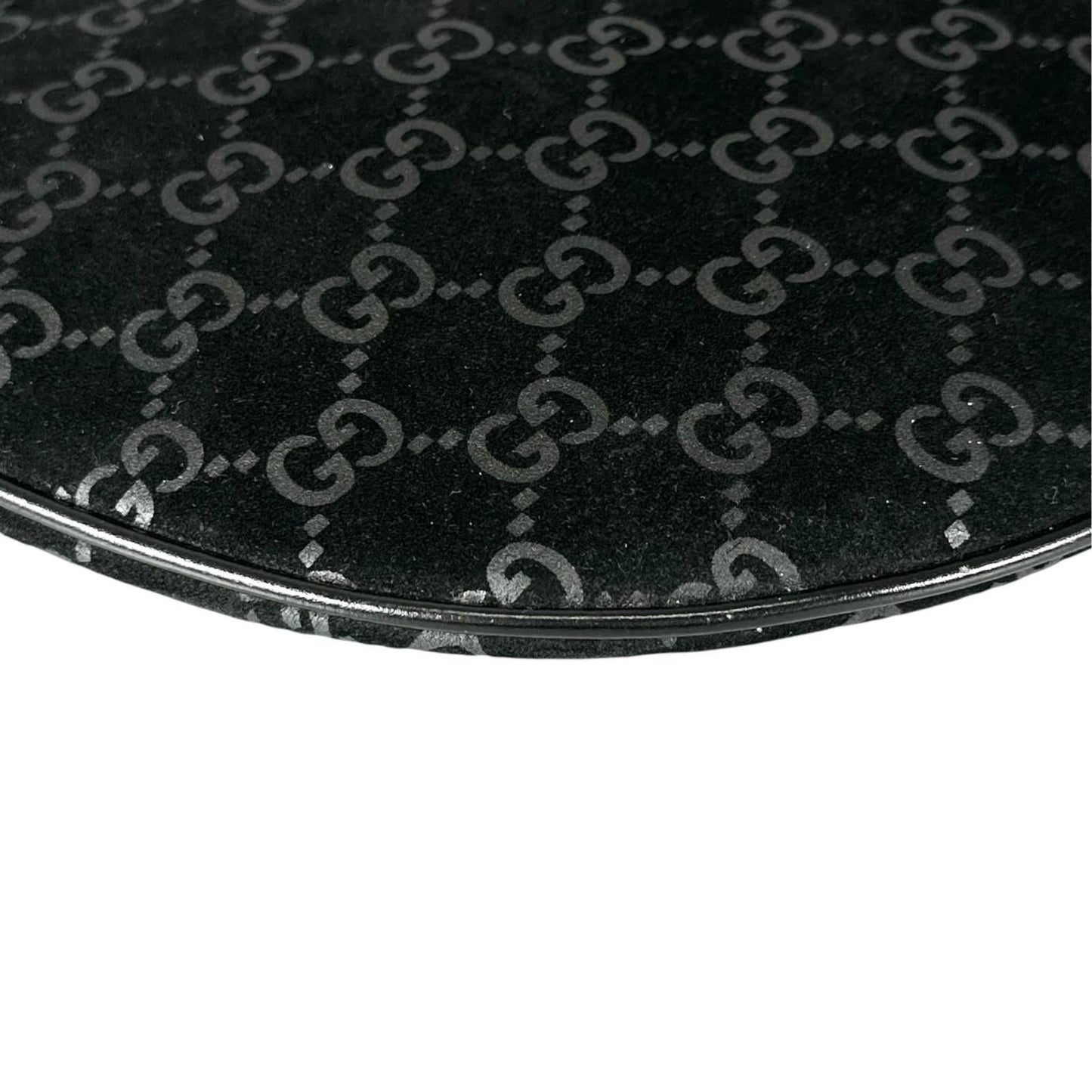 Gucci Shoulder Bag Suede Black GG Pattern — view 7