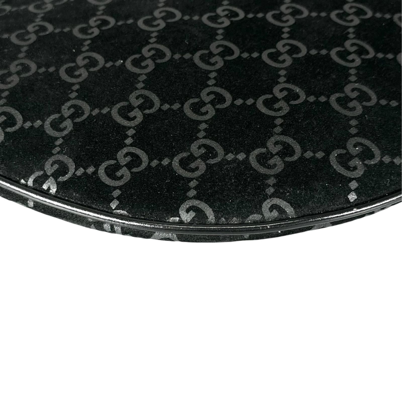 Gucci Shoulder Bag Suede Black GG Pattern — view 7