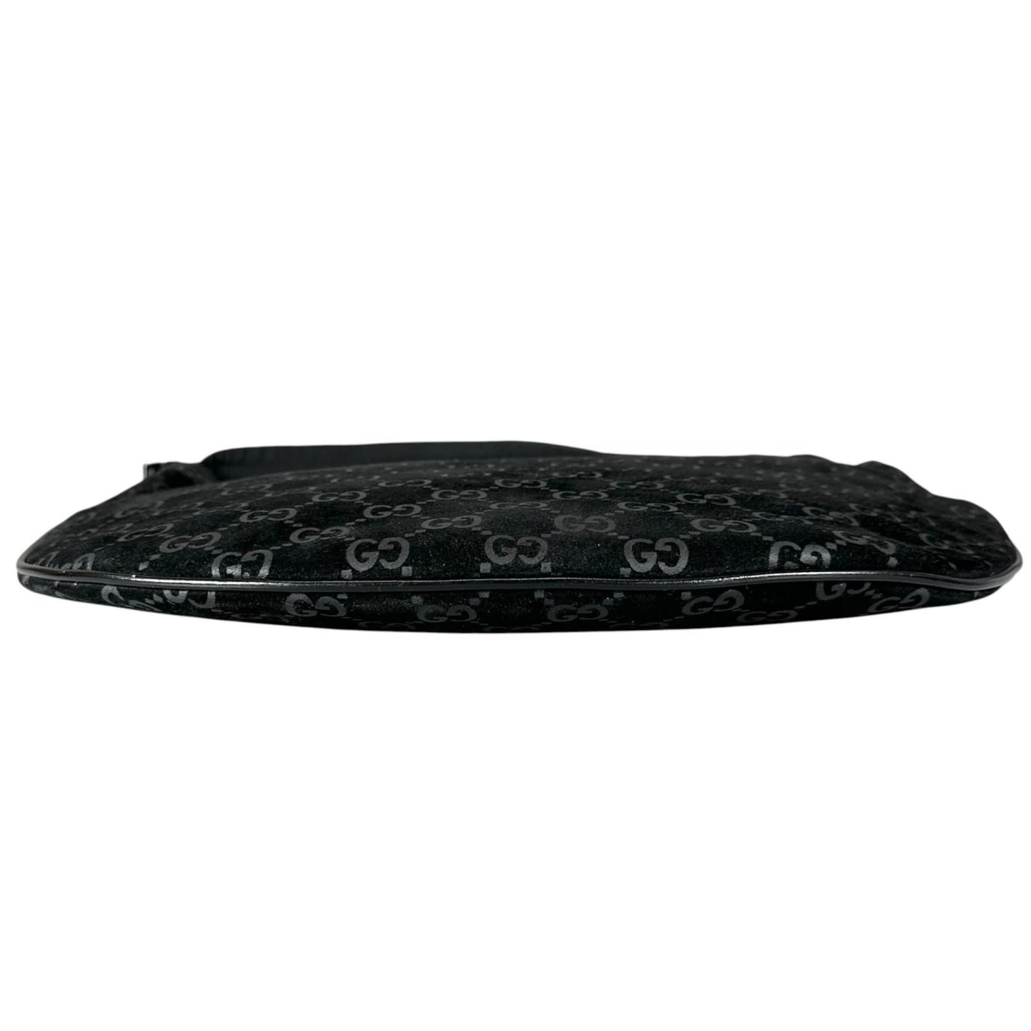 Gucci Shoulder Bag Suede Black GG Pattern — view 4