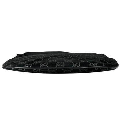 Gucci Shoulder Bag Suede Black GG Pattern — view 4