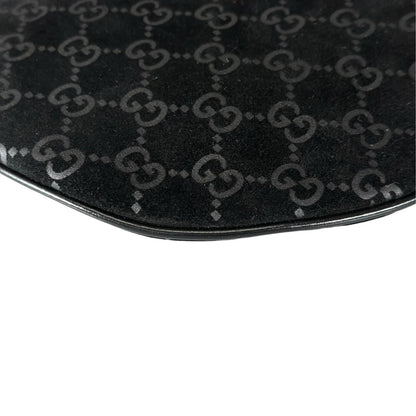 Gucci Shoulder Bag Suede Black GG Pattern — view 8