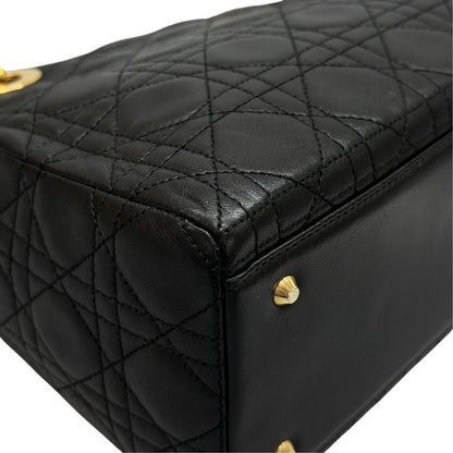 Dior Lady Dior Handbag Lambskin Black Medium — view 7