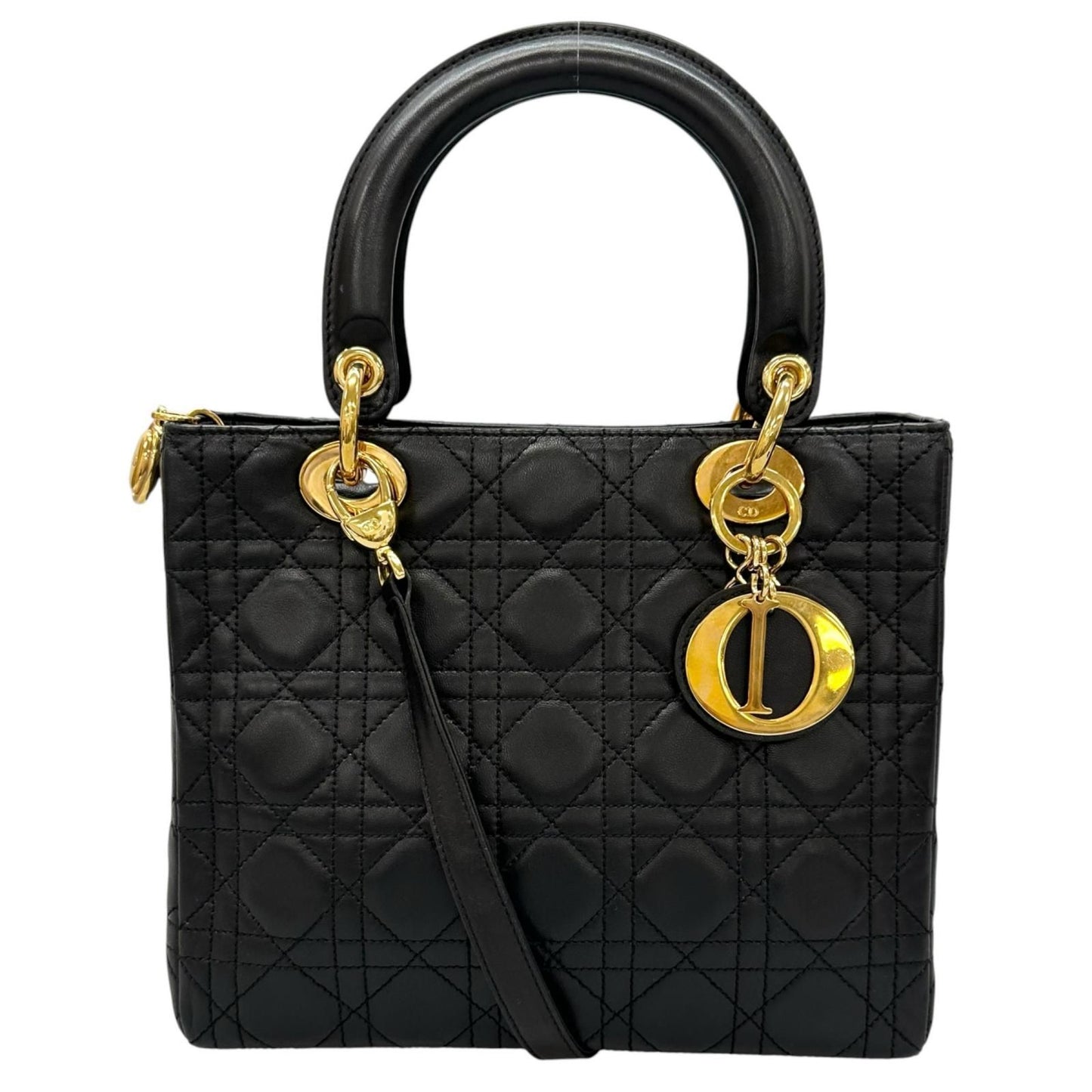 Dior Lady Dior Handbag Lambskin Black Medium