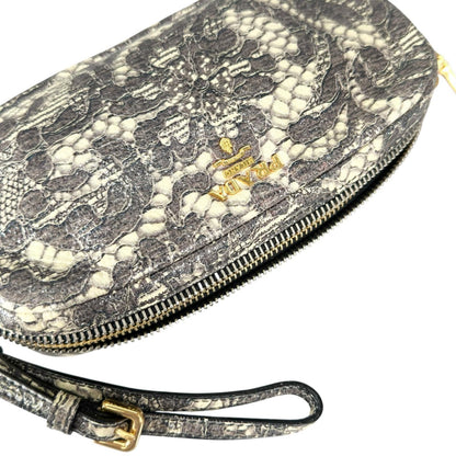 Prada Pouch Nylon Gray Botanical Pattern — view 6