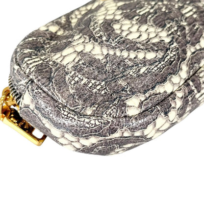 Prada Pouch Nylon Gray Botanical Pattern — view 7