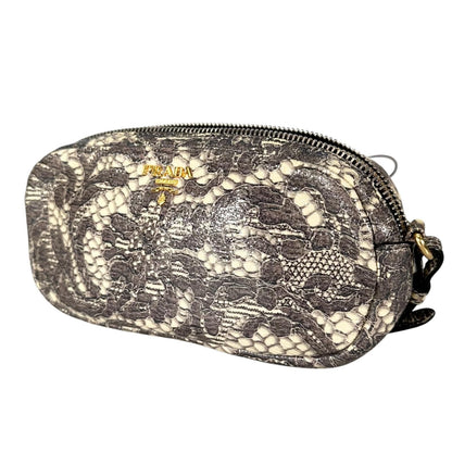 Prada Pouch Nylon Gray Botanical Pattern — view 2