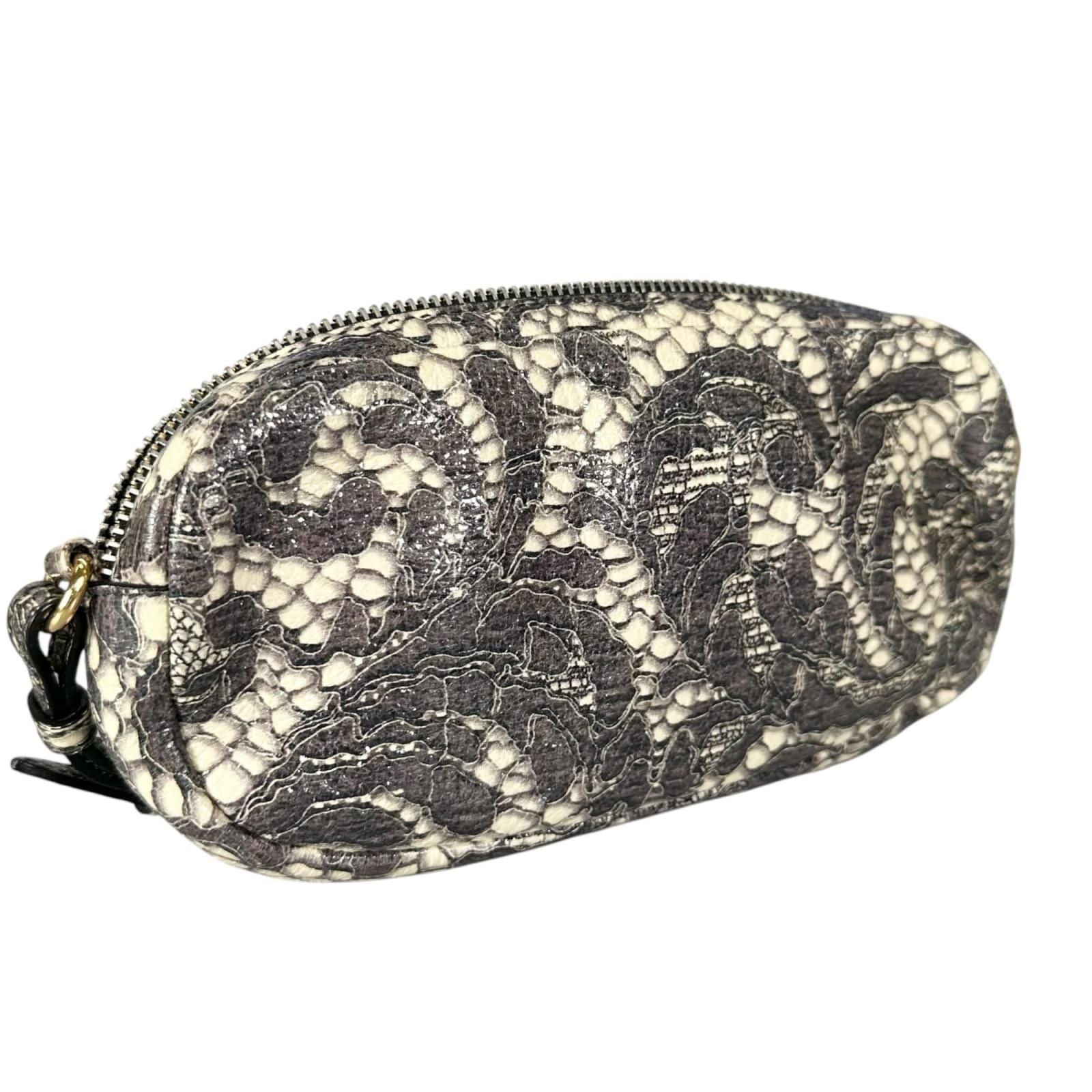 Prada Pouch Nylon Gray Botanical Pattern — view 3