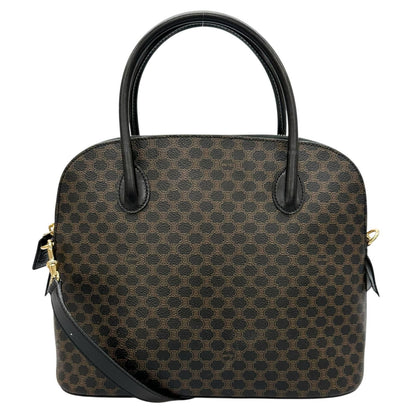 Celine Handbag Leather Brown 2-Way Macadam