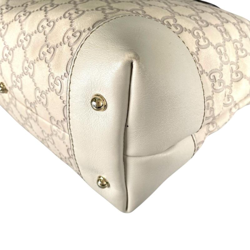Guccissima 2-Way Tote Horsebit Shoulder Bag Beige