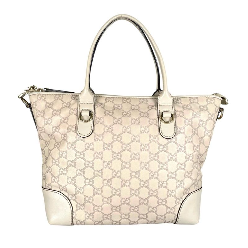 Guccissima 2-Way Tote Horsebit Shoulder Bag Beige