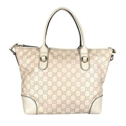 Guccissima 2-Way Tote Horsebit Shoulder Bag Beige