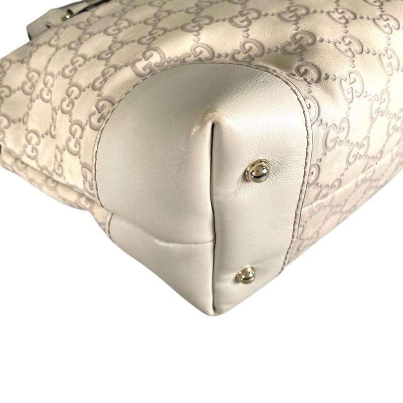 Guccissima 2-Way Tote Horsebit Shoulder Bag Beige