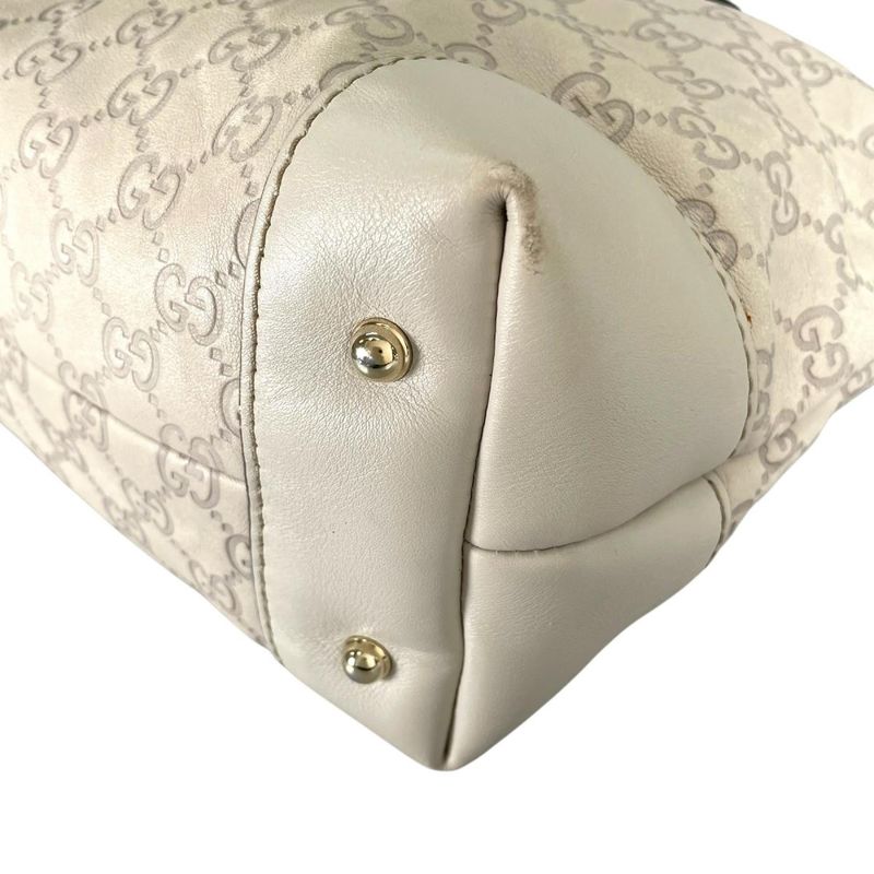 Guccissima 2-Way Tote Horsebit Shoulder Bag Beige