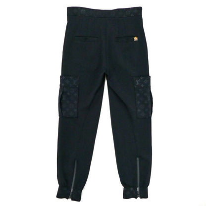 Louis Vuitton Monogram Detail Cargo Pants 38 Black Nylon