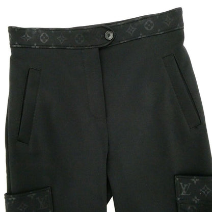 Louis Vuitton Monogram Detail Cargo Pants 38 Black Nylon