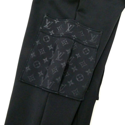 Louis Vuitton Monogram Detail Cargo Pants 38 Black Nylon