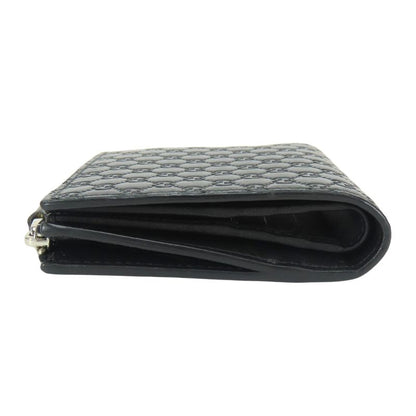 Gucci Bifold Wallet Micro GG Guccissima Leather Black Compact