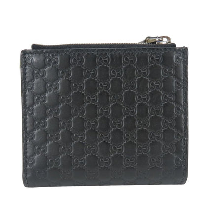 Gucci Bifold Wallet Micro GG Guccissima Leather Black Compact