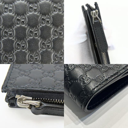 Gucci Bifold Wallet Micro GG Guccissima Leather Black Compact