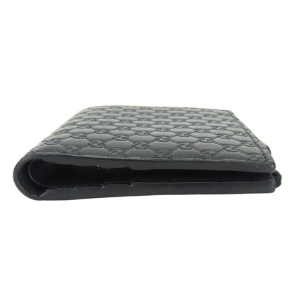 Gucci Bifold Wallet Micro GG Guccissima Leather Black Compact