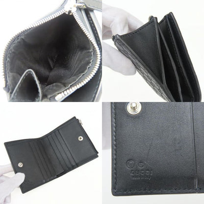 Gucci Bifold Wallet Micro GG Guccissima Leather Black Compact
