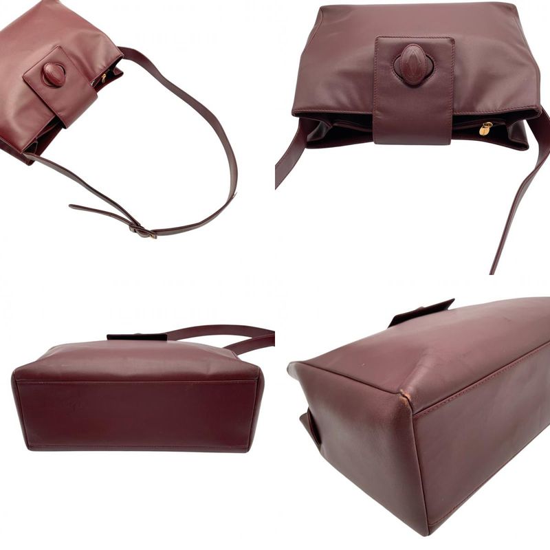 Cartier Shoulder Bag Leather Red Gold Classic Casual Going Out Date Everyday