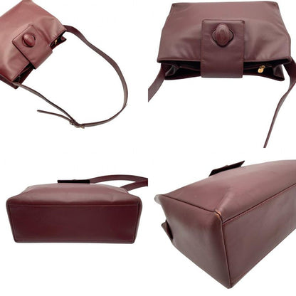 Cartier Shoulder Bag Leather Red Gold Classic Casual Going Out Date Everyday