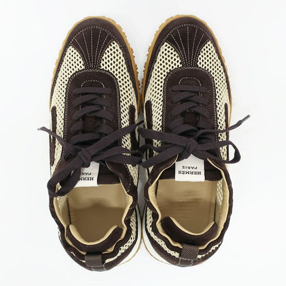 Hermes Sneakers Jet Beige Brown 41.5 26.5 cm Hlogo Shoes