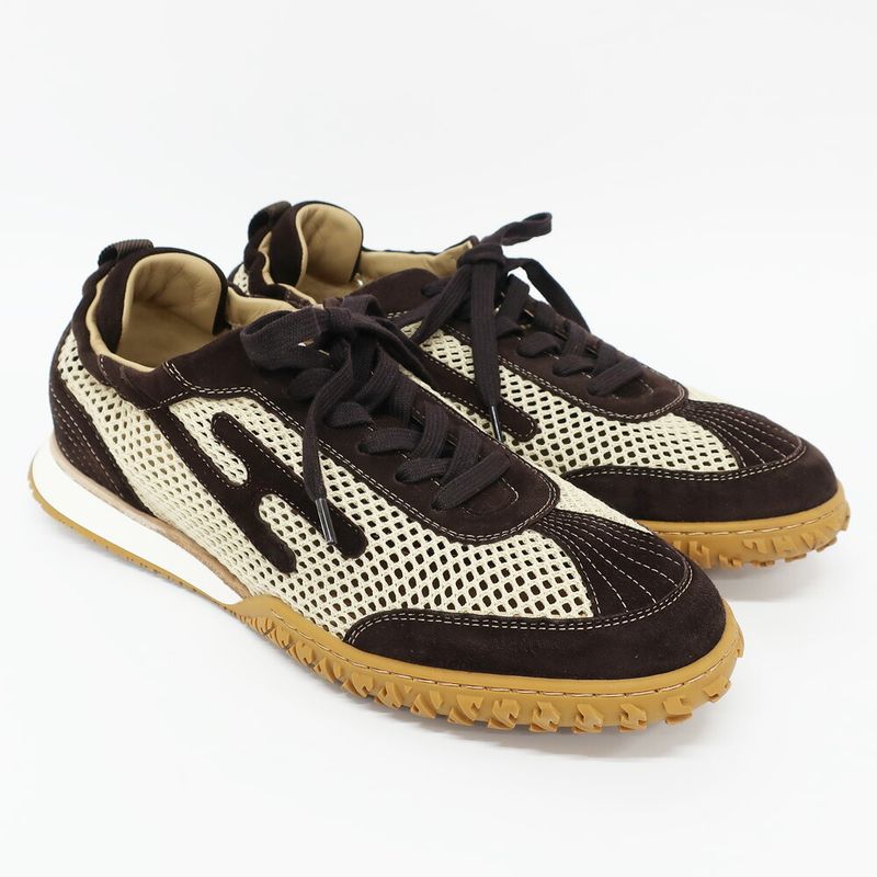 Hermes Sneakers Jet Beige Brown 41.5 26.5 cm Hlogo Shoes