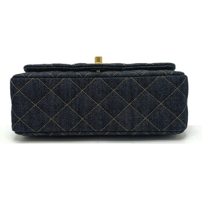 Chanel Shoulder Bag Quilted Mini 20 Denim Indigo Blue