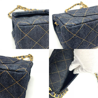 Chanel Shoulder Bag Quilted Mini 20 Denim Indigo Blue