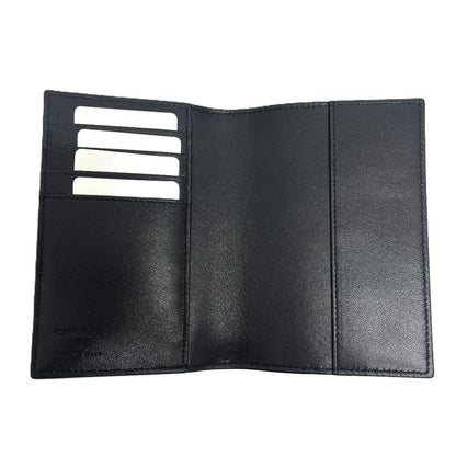 Chanel Passport Case CC Logo Classic Leather Black