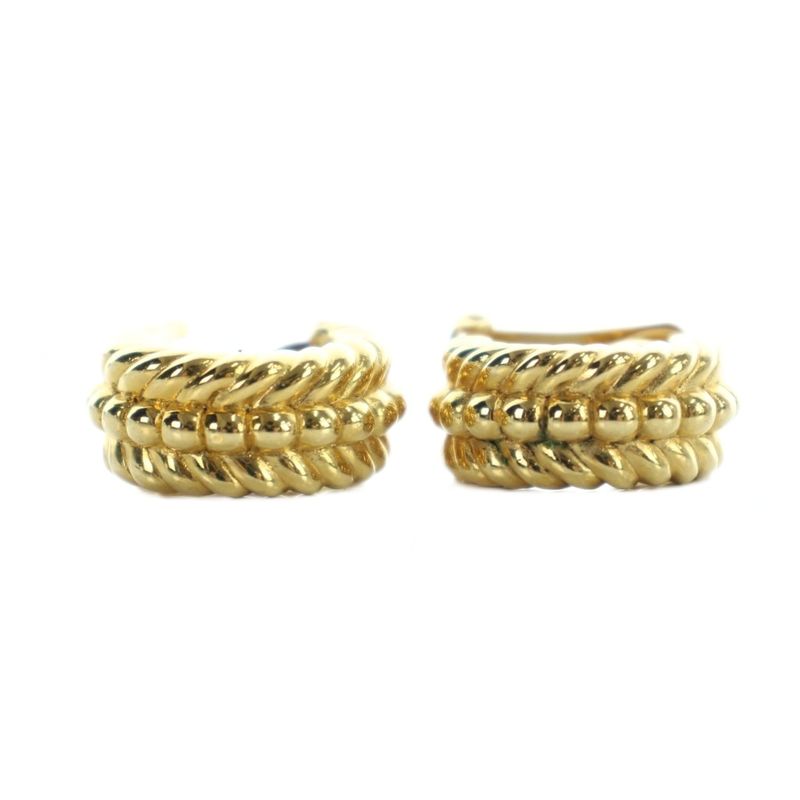 Dior Earrings Logo Clip Type Gold