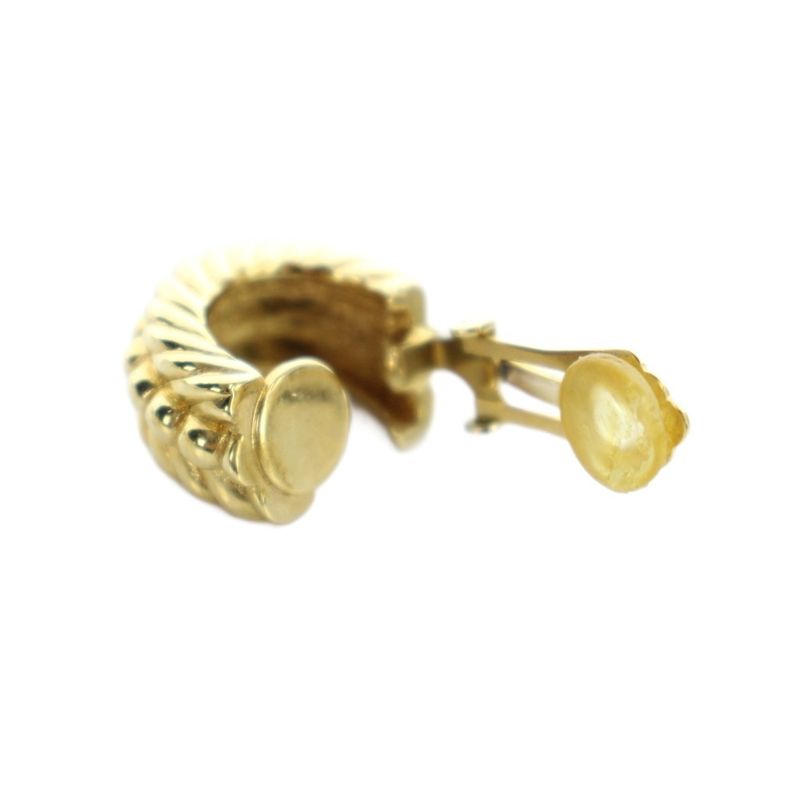 Dior Earrings Logo Clip Type Gold