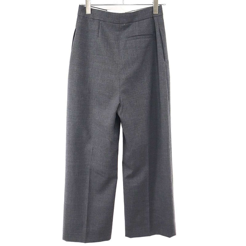 Loewe High Waist Wool Trousers Pants Gray 38