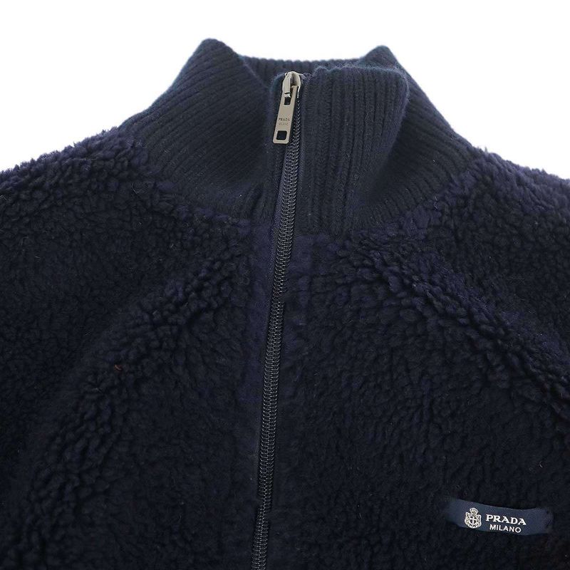 Prada Boa Fleece Jacket Navy XS