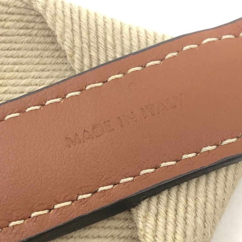 Celine Shoulder Strap Logo Canvas Leather Beige