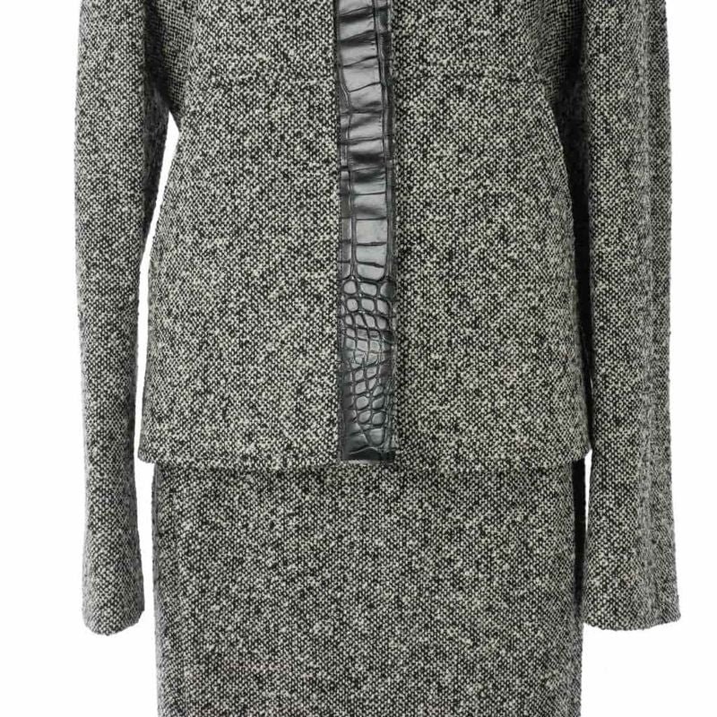 Max Mara Set Skirts Stainless Steel Jacket Tweed 38 Gray