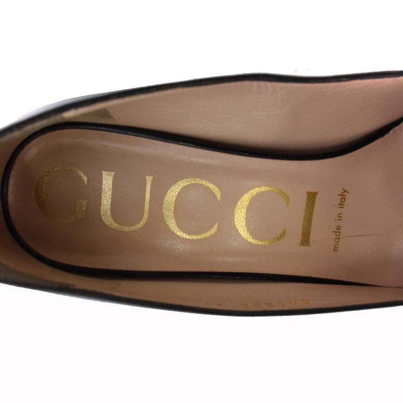 Gucci Malaga Kid Nero Horsebit Loafers Leather 37 Black