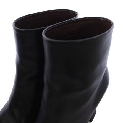 Bottega Veneta Short Boots Chunky Heel Leather 37 Black