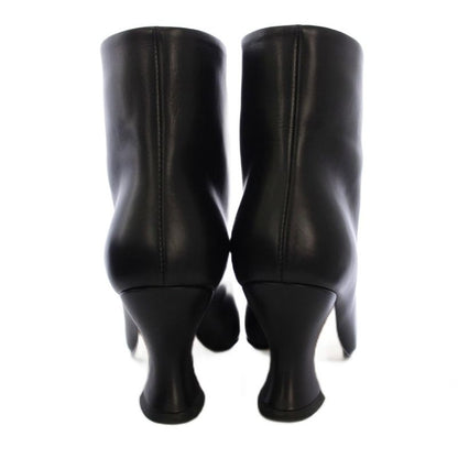 Bottega Veneta Short Boots Chunky Heel Leather 37 Black