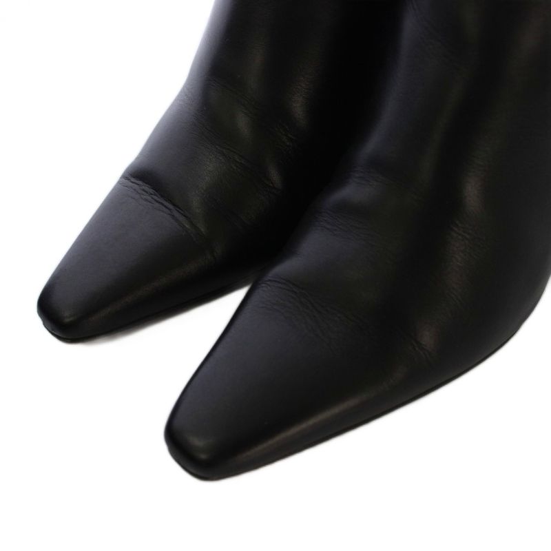 Bottega Veneta Short Boots Chunky Heel Leather 37 Black