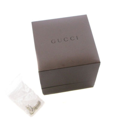 Gucci Rectangle Watch Quartz Analog 2 Hand Stainless Steel Silver Color White YT