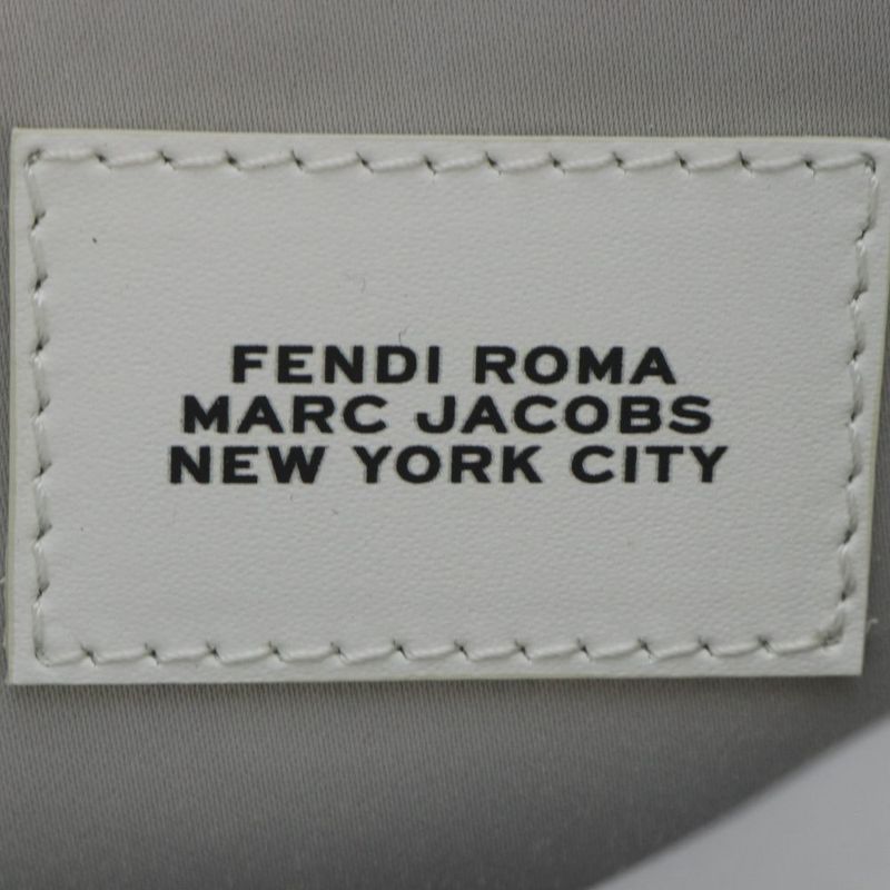 Fendi One Handle Shoulder Bag 2-Way Canvas White