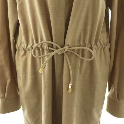 Max Mara Virgin Rusha Ring Waist Long Shirt Dress 36 Mocha Beige ES