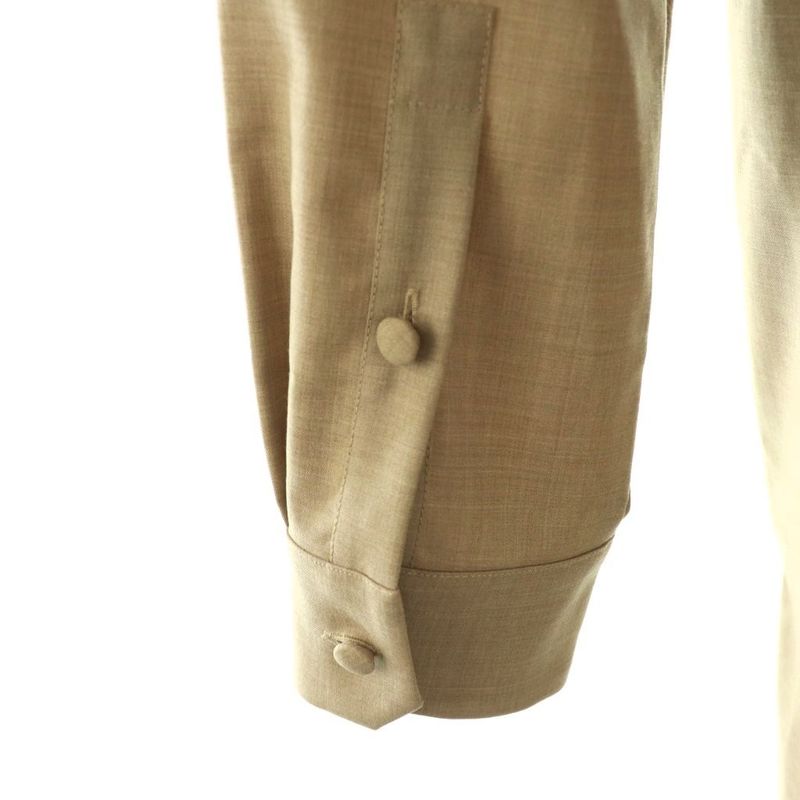 Max Mara Virgin Rusha Ring Waist Long Shirt Dress 36 Mocha Beige ES