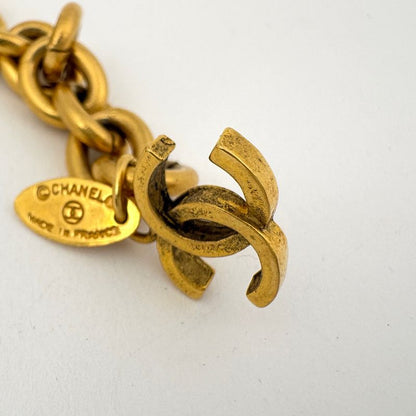 Chanel CC Logo Necklace CC Mark Round Gold Plated