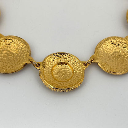 Chanel CC Logo Necklace CC Mark Round Gold Plated