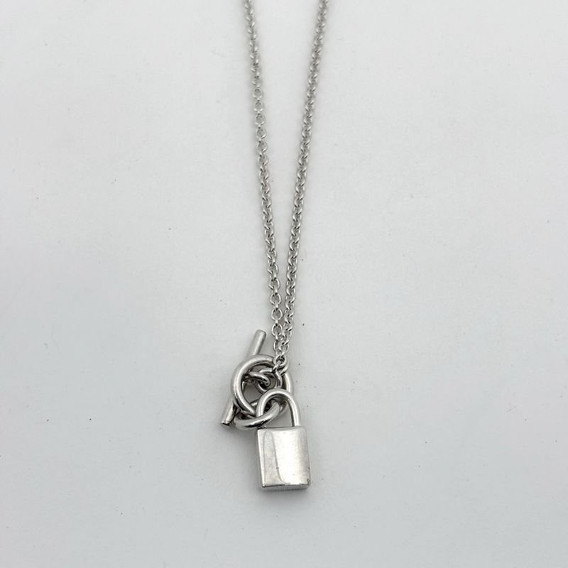 Hermes Kelly Cadena Necklace Pendant Silver