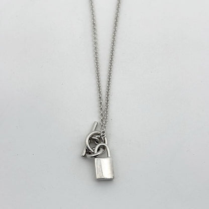 Hermes Kelly Cadena Necklace Pendant Silver